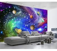 Mural Wallpaper Universe Planet Earth Wallpaper 3D Effect Murals for Bedroom and Living Room Wall Decoration -KX27753, 400x280cm