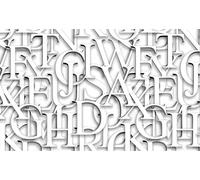 Mural Wallpaper White Simplified Letter 200x140cm Wallpaper 3D Wall Mural for Living Room and Bedroom -MIWEI Wallpaper-ZXY-17345