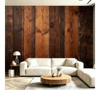 Mural Wallpaper Wood Grain Pattern, 3D Effect Panoramic Photo Wallpaper Rustic Wooden Board Non-Woven Murals 200x140 cm Art Print Wall Poster Mural Bedrooms Living Room Modern Decoration M.1417