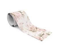 Muralo Self-Adhesive Wallpaper Border Pastel Peonies - 10x300 cm | Repositionable 10 cm vinyl strip that trims with scissors and lifts off again without marking painted or papered walls
