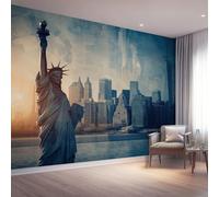Murals 3D Wallpaper, Close-Up City Architecture Goddess Statue Decorative Murals, Colorful Wallpaper Living Room The Wall for Corridor Office and Kids Room Mural Tv Backdrop 350 x 256 cm (W x H)