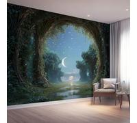 Murals 3D Wallpaper, Fantasy Magical Forest Vines Moonlight Decorative Murals, Colorful Wallpaper Living Room The Wall for Corridor Office and Kids Room Mural Tv Backdrop 250 x 175 cm (W x H)