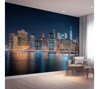 Murals 3D Wallpaper, Modern City Nightscape Architecture Decorative Murals, Colorful Wallpaper Living Room The Wall for Corridor Office and Kids Room Mural Tv Backdrop 300 x 210 cm (W x H)