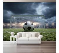Murals 3D Wallpaper, Modern Football Elements Goal Decorative Murals, Colorful Wallpaper Living Room The Wall for Corridor Office and Kids Room Mural Tv Backdrop Removable Walls 300 x 210 cm (W x H)