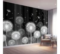 Murals 3D Wallpaper, Simple Dandelion Seeds Decorative Murals, Black White Wallpaper Living Room The Wall for Corridor Office and Kids Room Mural Tv Backdrop 250 x 175 cm (W x H)