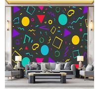 Murals 3D Wallpaper, Simple Graffiti Triangles Lines Decorative Murals, Colorful Wallpaper Living Room The Wall for Corridor Office and Kids Room Mural Tv Backdrop 250 x 175 cm (W x H)