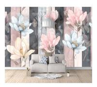 Murals Photo Self-Adhesive Wallpaper Floral Wood Grain Vintage Pink 100x70cm 3D Bedroom Wall Sticker Poster Picture Gift Decoration for Living Room
