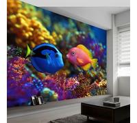 Murals Photo Wallpaper Marine Animals 400 x 280 cm, Wall Mural Coral Reef Fish Home Living Room Backdrop Wall Interior Decoration Wallpaper
