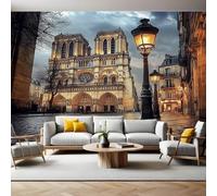 Murals Photo Wallpaper Paris Street Scene Architecture Non-Woven Premium Art Print Fleece Wall Mural Poster Picture Design Modern Boy Girl Bedroom Home Decor 350 x 256cm