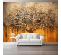 Murals Wallpaper 200 x 140 cm Custom Wallpaper for Bedroom, Abstract Big Tree Branches Textured Mottled Wall Paper Mural for Living Room Bedroom Kids Room Poster Decoration Brown