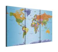 murando Acoustic Canvas Wall Art 120x80 cm / 47" x 32" picture with acoustic foam sound absorption print image Artwork 3 pcs room acoustics soundproofing world map card art k-A-0104-b-h