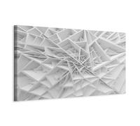 murando Acoustic Canvas Wall Art 3D effect 120x40 cm / 47" x 16" picture with acoustic foam sound absorption print image Artwork 1 pc room acoustics soundproofing grey white a-B-0039-b-a