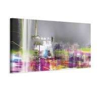 murando Acoustic Canvas Wall Art Abstract 120x40 cm / 47" x 16" | Picture with acoustic foam sound absorption print image Artwork 1pcs room acoustics soundproofing colorful like painted