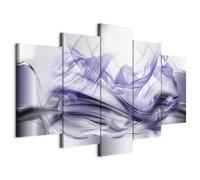 murando Acoustic Canvas Wall Art Abstract 200x100 cm / 79" x 40" picture with acoustic foam sound absorption print image Artwork 5 pcs room acoustics soundproofing 3D effect Silver a-A-10043-b-a