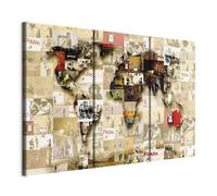 murando Acoustic Canvas Wall Art BANKSY World map 90x60 cm / 35" x 24" picture with acoustic foam sound absorption print image Artwork 3 pcs room acoustics soundproofing k-C-0057-b-g