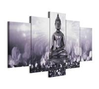 murando Acoustic Canvas Wall Art Buddha 200x100 cm / 79" x 39" picture with acoustic foam sound absorption print image Artwork 5 pcs room acoustics soundproofing h-C-0012-b-p