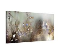 murando Acoustic Canvas Wall Art Dandelion 120x40 cm / 47" x 16" picture with acoustic foam sound absorption print image Artwork 1 pc room acoustics soundproofing Flowers Nature grey