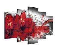murando Acoustic Canvas Wall Art Flowers 200x100 cm / 79" x 39" picture with acoustic foam sound absorption print image Artwork 5 pcs room acoustics soundproofing Abstract b-C-0620-b-m