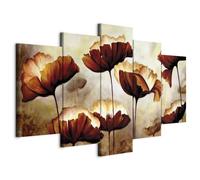 murando Acoustic Canvas Wall Art Flowers 200x100 cm / 79" x 39" picture with acoustic foam sound absorption print image Artwork 5 pcs room acoustics soundproofing like painted b-B-0339-b-m