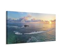 murando Acoustic Canvas Wall Art Landscape 120x40 cm / 47" x 16" | picture with acoustic foam sound absorption print image Artwork 1 pc room acoustics soundproofing Sea