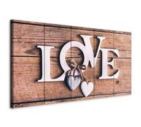 murando Acoustic Canvas Wall Art Love 225x90 cm / 89" x 35" picture with acoustic foam sound absorption print image Artwork 5 pcs room acoustics soundproofing Wood m-B-0036-b-m