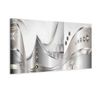 murando Acoustic Canvas Wall Art Ornament 120x40 cm / 47" x 16" picture with acoustic foam sound absorption print image Artwork 1 pc room acoustics soundproofing Abstract Pearl a-A-0745-b-a