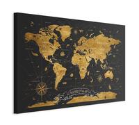 murando Acoustic Canvas Wall Art World map 90x60 cm / 35" x 24" | picture with acoustic foam sound absorption print image Artwork 1 pc room acoustics soundproofing World Continents