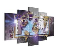 murando Acoustic Canvas Wall Art World map picture with acoustic foam sound absorption print image Artwork 5 pcs room acoustics soundproofing Abstract