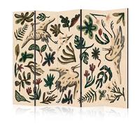 murando Acoustic Room Divider Photo Screen Abstraction 225x172 cm / 88" x 67" Double-sided Print on Non-woven Canvas Acoustic Foam Partition Wall Spanish Wall Aperture Home Office Leaves b-A-10439-z-b