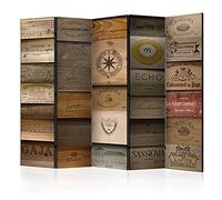 murando Acoustic Room Divider Retro Vintage Photo Screen 225x172 cm / 88" x 67" Double-sided Print on Non-woven Canvas Acoustic Foam Partition Wall Spanish Wall Aperture Home Office Wood f-A-0540-z-c