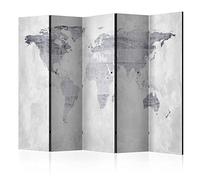 murando Acoustic Room Divider World map Photo Screen 225x172 cm / 88" x 67" Double-sided Print on Non-woven Canvas Acoustic Foam Partition Wall Spanish Wall Aperture Home Office k-A-0015-z-c