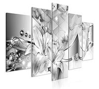 murando Acrylic Glass Prints Wall Art Flower 200x100 cm 5 pieces Picture Glass Panel Image Painting Photo Foto Modern Home Decor - Lillies Abstract geometrical Shine a-A-0587-k-m