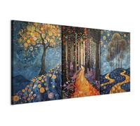 murando - Art Set of 3 Canvases Wall Art Forest Pathway 180x90 cm (3 pcs. 60x90 cm each) Non-woven Canvas - Collage 3 Piece - Extra Large XXL Print - Multi Part - Decor for Living Room c-H-10077-b-a