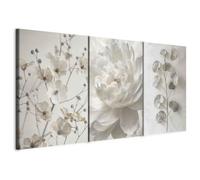 murando - Art Set of 3 Canvases Wall Art Romantic Peony 180x90 cm (3 pcs. 60x90 cm each) Non-woven Canvas - Collage 3 Piece - Extra Large XXL Print - Multi Part - Decor Living Room - b-H-10216-b-a