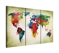 murando Canvas Wall Art 120x80 cm / 47.2" x 31.5" Non-Woven Canvas Prints Image Framed Artwork Painting Picture Photo Home Decoration 3 Pieces World map k-A-0006-b-g