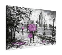 murando Canvas Wall Art 120x80 cm / 48"x32" 1 pcs Large Canvas Prints XXL - Art Deco Pictures for Bedroom Walls - Home Decor Wall Pictures like painted London City Big Ben pink grey d-B-0291-b-c