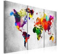 murando Canvas Wall Art 135x90 cm / 54"x36" 3 pcs. Non-woven Canvas Prints Image Framed Artwork Painting Picture Photo Home Decoration - Continent World map k-A-0098-b-e