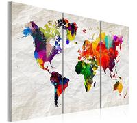 murando Canvas Wall Art 135x90 cm / 54"x36" 3 pcs. Non-woven Canvas Prints Image Framed Artwork Painting Picture Photo Home Decoration - Continent World map k-A-0122-b-e