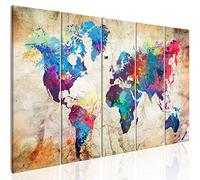 murando Canvas Wall Art 200x80 cm / 79"x32" Non-woven Canvas Prints Image Framed Artwork Painting Picture Photo Home Decoration 5 pieces - Continent World map k-A-0179-b-o