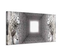 murando Canvas Wall Art 3D effect 135x45 cm / 53"x18" 1pcs Large Canvas Prints XXL - Art Deco Pictures for Bedroom Walls - Home Decor Wall Pictures for Living Room - Lions d-A-0036-b-a