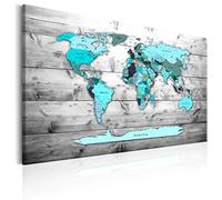 murando - Canvas Wall Art 90x60 cm - 1 piece Large Canvas Prints XXL - Art Deco Pictures for Bedroom Walls- Home Decor Wall Pictures for Living Room - world map wood k-B-0009-b-d