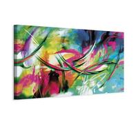murando Canvas Wall Art Abstract 120x40 cm / 47"x16" 1 pcs Large Canvas Prints XXL - Art Deco Pictures for Bedroom Walls - Home Decor Wall Pictures for Living Room green yellow blue a-A-0001-b-d