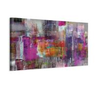 murando Canvas Wall Art Abstract 135x45 cm / 53"x18" 1pcs Large Canvas Prints XXL - Art Deco Pictures for Bedroom Walls - Home Decor Wall Pictures for Living Room - purple pink orange a-A-0217-b-c