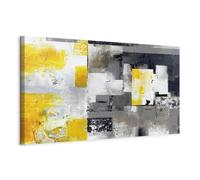 murando Canvas Wall Art Abstract 135x45 cm / 53"x18" 1pcs Large Canvas Prints XXL Art Deco Pictures for Bedroom Walls Home Decor Wall Pictures for Living Room yellow grey like painted a-A-0433-b-a