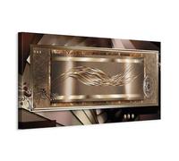 murando - Canvas Wall Art Abstract 150x50 cm - 1 piece Large Canvas Prints XXL - Art Deco Pictures for Bedroom Walls- Home Decor Wall Pictures for Living Room - Pearls metalic beige a-A-0725-b-a