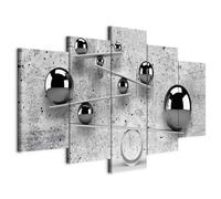 murando Canvas Wall Art Abstract 200x100 cm / 79"x40" 5 pcs Non-woven Canvas Prints Image Framed Artwork Painting Picture Photo Home Decoration Beton gray Balls a-B-0081-b-m