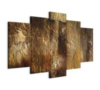 murando Canvas Wall Art Abstract 225x112.5 cm / 90”x45” 5 pcs Large Canvas Prints XXL - Art Deco Pictures for Bedroom Walls - Home Decor Wall Pictures for Living Room gold brown