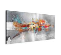 murando Canvas Wall Art Abstract 80x40 cm / 32”x16” 1 pcs. Large Canvas Prints XXL Art Deco Pictures for Bedroom Walls Home Decor Wall Pictures for Living Room grey colorful like painted a-A-0415-b-a