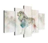 murando Canvas Wall Art Animal 200x100 cm / 80"x40" 5 pcs Large Canvas Prints XXL Art Deco Pictures for Bedroom Walls Home Decor Wall Pictures for Living Room Lions Abstract like painted g-C-0262-b-m