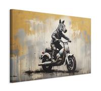 murando Canvas Wall Art Banksy 120x80 cm / 48"x32" 1 pcs Large Canvas Prints XXL - Art Deco Pictures for Bedroom Walls - Home Decor Wall Pictures Abstract Animal Zebra on a Motorcycle g-H-10081-b-a